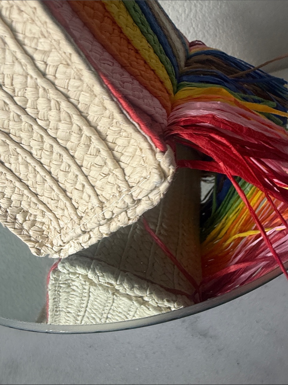 Rainbow Fringe Woven Mini Tote Bag-NWOT!! 🌈⛱️ - Picture 9 of 9